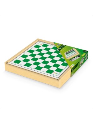 Jogo Tabuleiro 3 em 1 Xadrez Dama Trilhas Estojo Madeira 30x30cm Estratégia