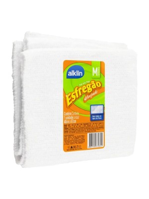 Pano Esfregão Alvejado 40x67cm Branco para Todos os Pisos