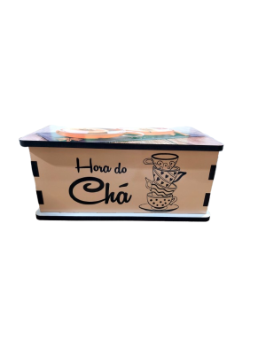 Caixa para Cha com Divisorias em MDF Decorada Varias Estampas