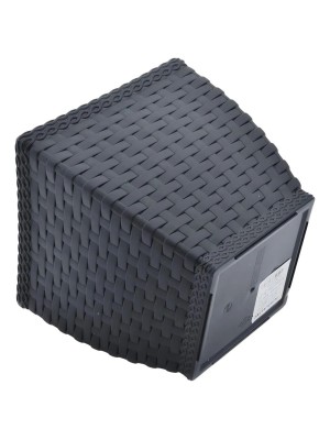 Vaso Cachepo Rattan m2 Quadrado 850ml Preto– Decoração Sofisticada para Casa e Jardim