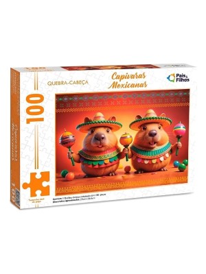 Quebra-cabeça Capivaras Mexicanas 100 Peças Pais & Filhos