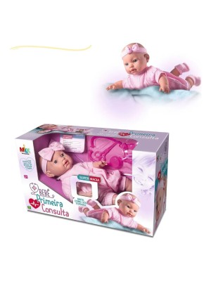 Boneca Bebê Primeira Consulta 40cm com Acessórios Médicos