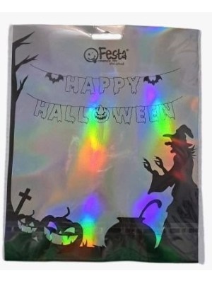 Faixa Happy Halloween Furta Cor 4m Decoração Festa Halloween Assustadora para Casas, Escolas e Eventos Temáticos