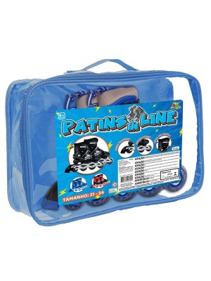 Patins In Line Masculino Ajustável Tam 31-39 Esporte Lazer Infantil Juvenil Confortável e Seguro