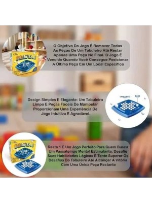 Jogo Resta Um Pais & Filhos – Brinquedo Educativo de Estratégia e Raciocínio Lógico para Crianças e Adultos