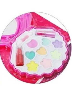 Maquiagem de Plástico Infantil Concha com Espelho – Brinquedo de Beleza para Boneca