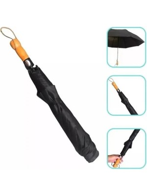Guarda-Chuva Luxo Cabo de Madeira Automático Preto 8 Varetas 70cm Resistente e Sofisticado para Máxima Proteção em Dias de Chuva