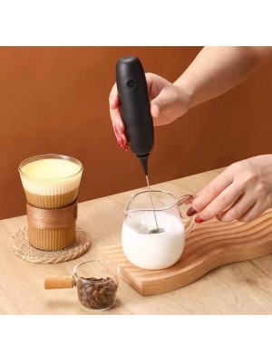 Mixer Mini Elétrico a Pilha 19,5cm – Portátil para Café, Cappuccino e Shakes