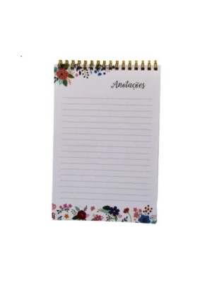 Bloco de Anotações 50 Folhas Floral 80g/m² Papel Resistente Elegante e Prático para Estudos Escritório Tarefas e Organização do Dia a Dia