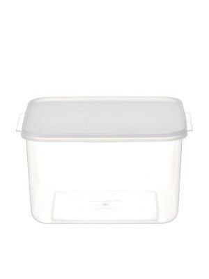 Pote Retangular Alto Novelle 4L  Plástico Transparente com Tampa Vedante para Armazenamento de Alimentos, Freezer e Organização Doméstica