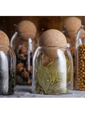 Pote de Vidro 700ml com Tampa de Cortiça – Ideal para Armazenar Grãos e Mantimentos