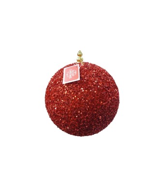 Bola de Natal 15cm com Flocos de Glitter Decorativa para Árvore, Guirlanda e Arranjos