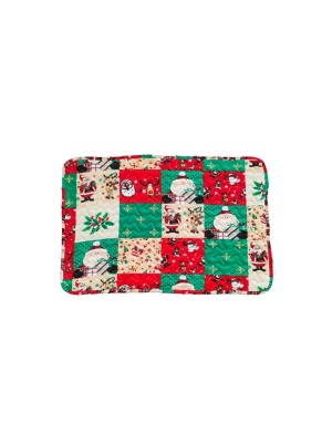 Tapete de Tecido Natalino 40x60cm Estampado com Base Antiderrapante para Decoração