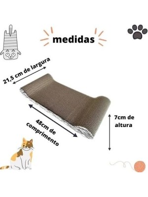 Arranhador de Gato de Papelão 49cm x 22,4cm x 5cm – Afiador de Garras, Diversão e Proteção para Móveis