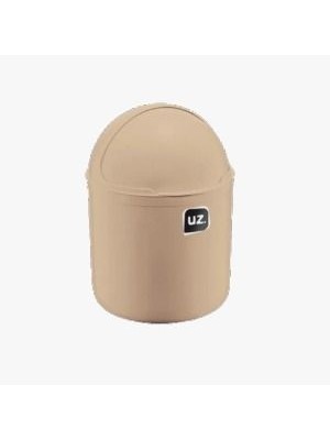 Lixeira Pia 4 Litros Cappuccino UZ com Tampa Basculante Plástica Compacta para Cozinha e Banheiro