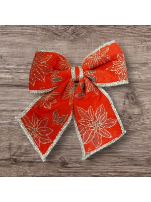 Laço Decorativo Natalino com Glitter 22cm Ideal para Árvores, Guirlandas e Centros de Mesa