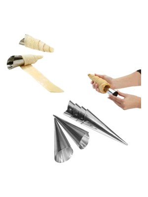 Formas para Canudinhos de Metal 12 Peças – Utensílio de Confeitaria p/ Canudos Recheados e Massa Folhada