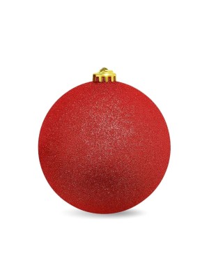 Bola de Natal Nº 15 com Glitter Decorativa 15 cm para Árvore de Natal, Enfeite Brilhante e Sofisticado para Decoração Natalina de Casa, Lojas