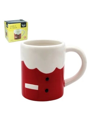 Caneca Papai Noel Lebas 330ml em Cerâmica Natalina Decorativa – Caneca de Natal com Estampa Exclusiva, Ideal para Presente, Café e Chocolate Quente