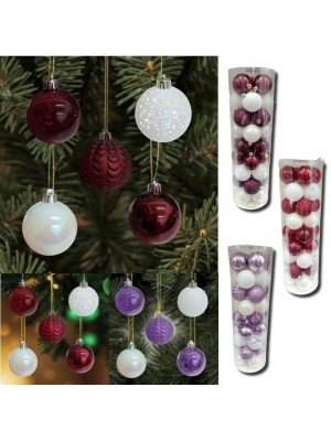 Kit 36 Bolas de Natal 6cm Duarte Sortido Wincy – Decoração Natalina com Glitter e Cores Variadas