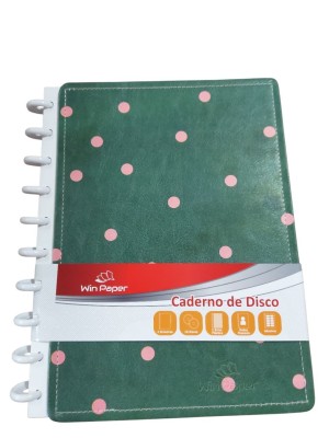 Caderno de Disco Color 10 Discos 80 Folhas 4 Divisórias A5 Refilável Pautado Escolar Escritório