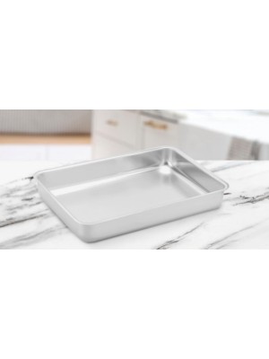 Assadeira Polida N°02 33,7x23,8x4,5cm em Alumínio Brilhante – Forma Retangular para Bolos, Lasanhas e Carnes