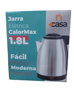 Chaleira Elétrica Inox 1,8 Litros 220V +Casa com Desligamento Automático, Base 360° e Aquecimento Rápido
