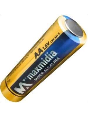 Pilha Alcalina AA Maxmidia Cartela com 4 Unidades 1,5V – Alta Durabilidade, Energia de Longa Duração e Proteção Anti-Vazamento
