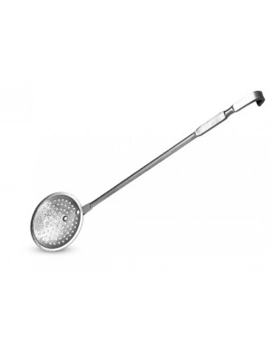 Escumadeira de Hotel N.16 51cm Alubril em Alumínio Polido Cabo Longo para Restaurante, Buffet e Cozinha Industrial