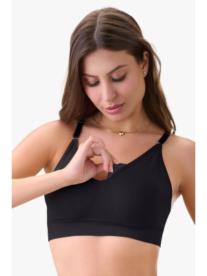 Sutiã Preto Adulto M Sem Costura com Bojo Estruturado e Alças Removíveis, Confortável, Versátil e Ideal para Uso Diário