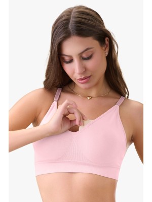 Sutiã Rosa Adulto M Sem Costura com Bojo Estruturado e Alças Removíveis, Confortável, Versátil e Ideal para Uso Diário