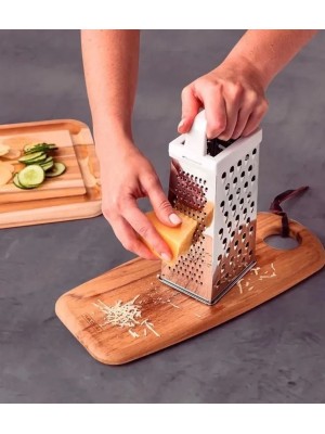 Ralador 4 Faces com Cabo em Plástico 24cm Multifuncional para Queijo Legumes Frutas e Uso Diário na Cozinha