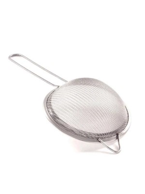 Peneira Inox 18cm com Cabo Longo – Peneira de Aço Inoxidável com Malha Fina para Coar Chá, Café, Sucos