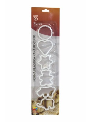 MOLDE PARA BISCOITO DE PLASTICO 6 UNIDADES UN.