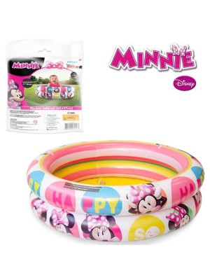 Piscina Infantil Minnie 37L 65x17cm Inflável Colorida para Bebês e Crianças Disney