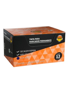 TINTA P/ MARCADOR PERMANENTE 20ML AZUL UN.