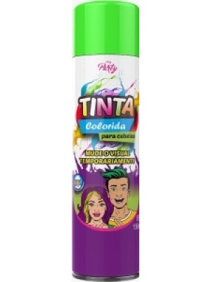 Tinta Spray Para Cabelo Verde 150ml Temporária Fácil Aplicação Cor Vibrante Para Festas Carnaval Cosplay e Eventos
