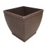 VASO CACHEPO RATTAN QUADRADO COFFEE 11X10,5CM UN.