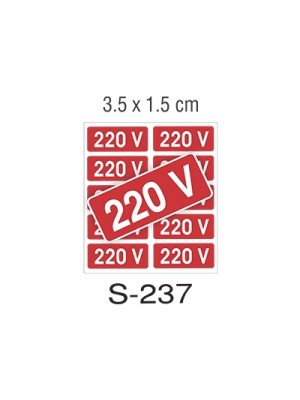 ADESIVO 220V CARTELA COM 10 TAM3,5X1,5CM UN.