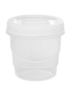 Pote Redondo 3L com Tampa de Rosca Azul para Armazenar Alimentos, Mantimentos e Ingredientes – Plástico Transparente com Vedação Segura