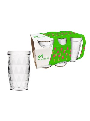 Copo Zumba Suco 270ml Conjunto com 6 Peças Transparente para Bebidas – Durável e Resistente