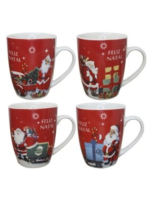 CANECA DE CERAMICA NATALINA 350ML UN. MARCIANA