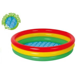 PISCINA INFANTIL 3 ANEIS FUNDO INFLAVEL 126L UN. WELLMIX