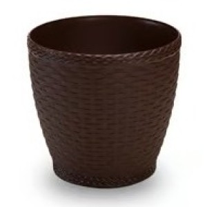VASO RATTAN MINI 1,8L REDONDO PRETO UN.