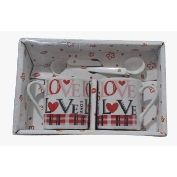 CANECA CAIXA C/2PCS E 2 COLHERES UN.