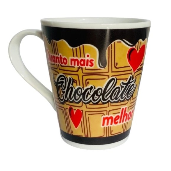 CANECA DE PORCELANA CHOCOLATE FAIXA 290ML UN.