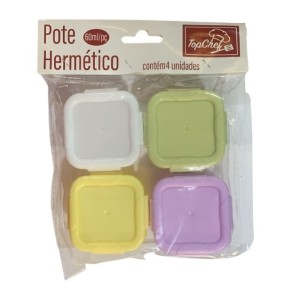 POTE HERMETICO 4 PEÇAS 60ML 6,5X3,5CM UN. TOP RIO