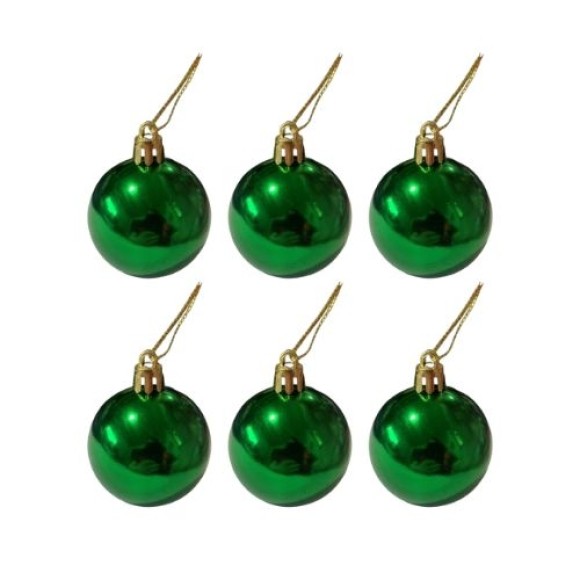 DECORACAO PARA NATAL BOLA PLASTICA 5CM PCT COM 6 UNID CORES SORTIDAS - TOP IMPORTADORA