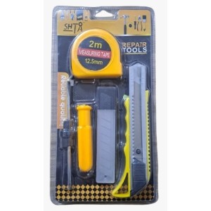ESTILETE COM LAMINA KIT 1 METRO E 1 CHAVE DE FENDA UN. GM GOLD