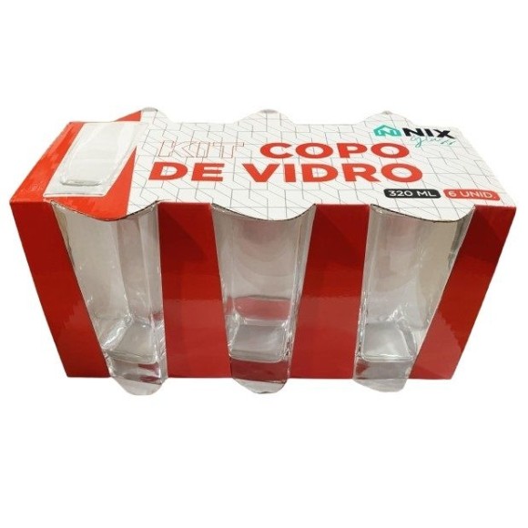 COPO TRANSPARENTE KIT C/6PCS 320ML